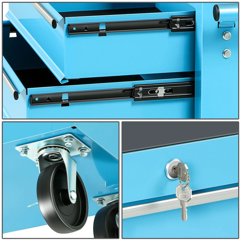 5 Drawer Rolling Tool Cabinet with Plastic Construction