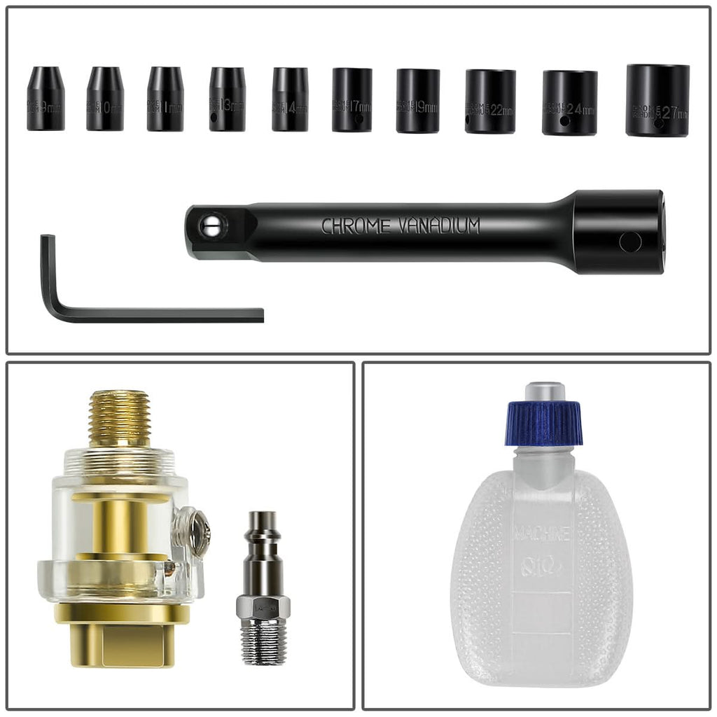 17-Piece 1/2 Inch Air Ratchet Wrench Kit