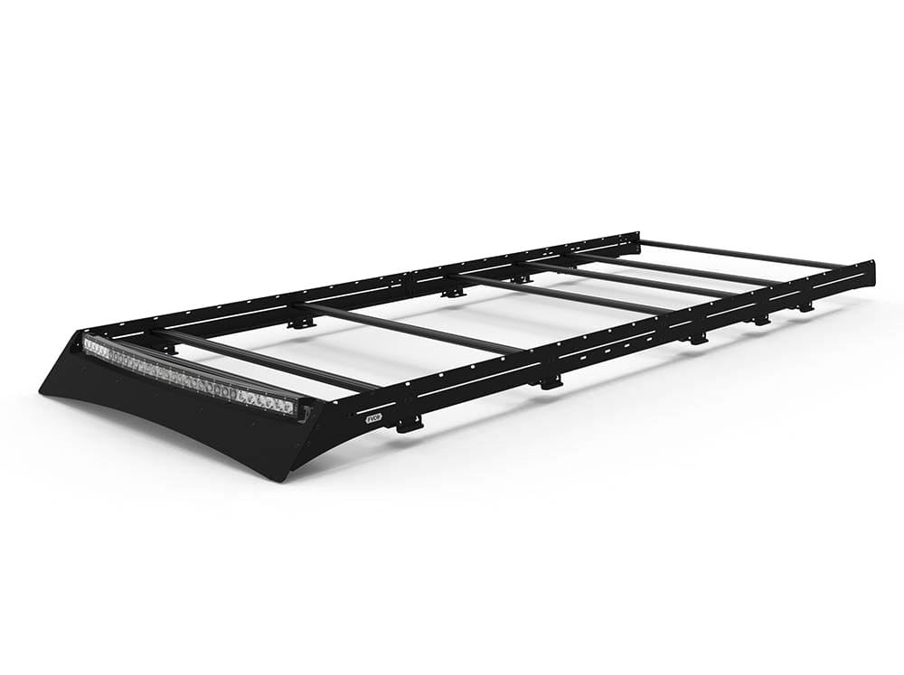 Transit 148" High Roof Extended Low Pro Roof Rack With Light Bar Fairing