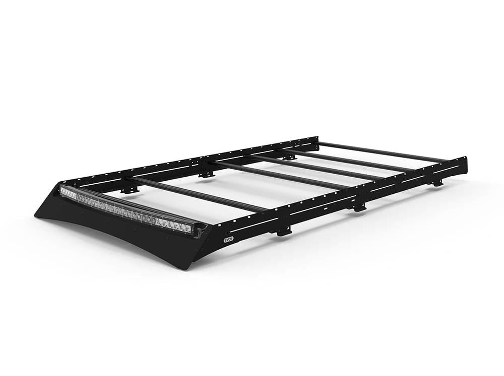 Transit 130" Mid Roof Low Pro Roof Rack With Light Bar Fairing