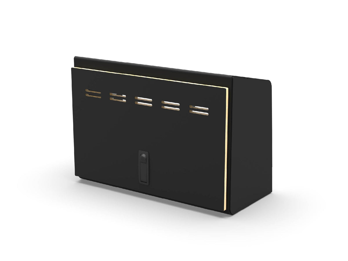 20" Shallow Upper Cabinet - Black - Black Door