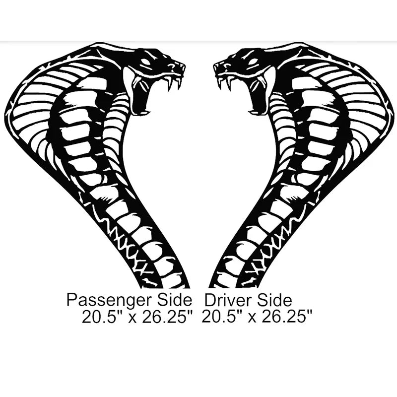 Cobra Snake Head Body Decal 20.5"x26.25" | Vinyl Graphic for Ford Mustang & Cars