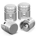 Piston Head Silver Valve Caps - Aluminum
