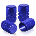 Hex Style Valve Caps with Mid Cut Outs - Blue