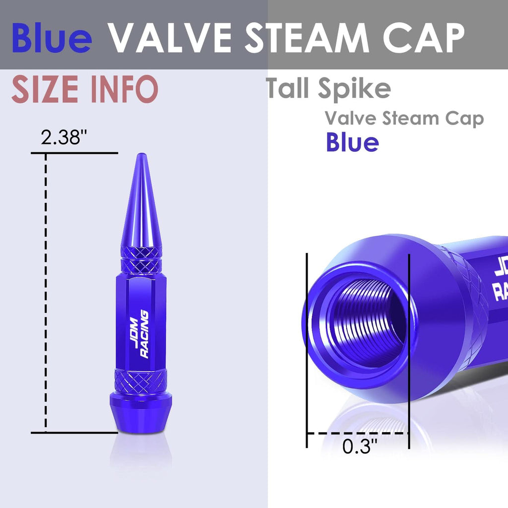 Spiked Lug Nut Style Valve Caps - 60MM Blue