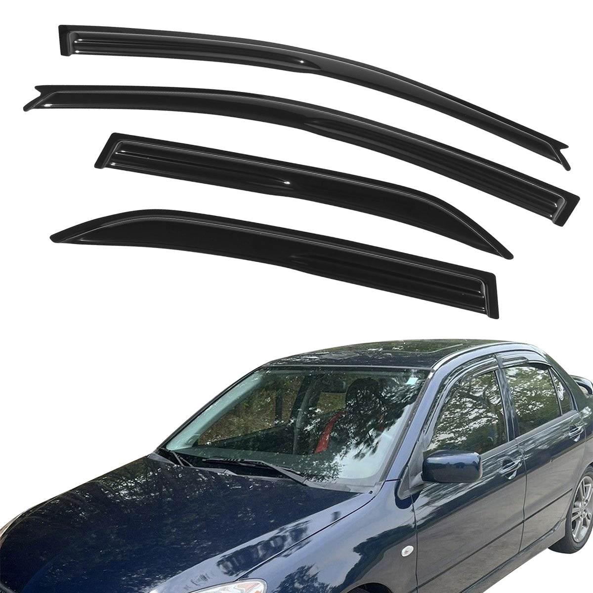 2002-2007 Mitsubishi Lancer EVO Sedan Acrylic 4PC Window Visors Guard