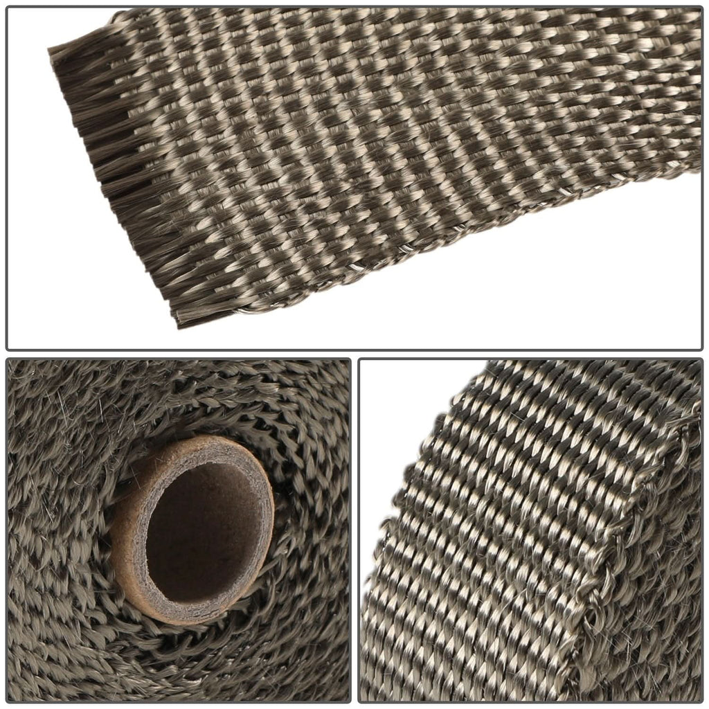 Titanium Exhaust Heat Wrap 2" x 30' Type-1 Style with Zip Ties