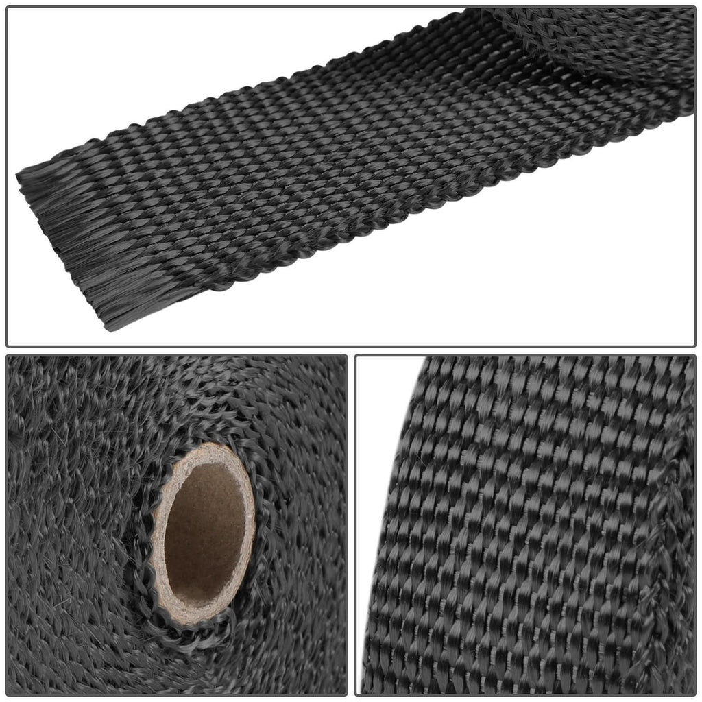 Type-2 Style Exhaust Heat Wrap 2" x 50 Feet Black with Zip Ties