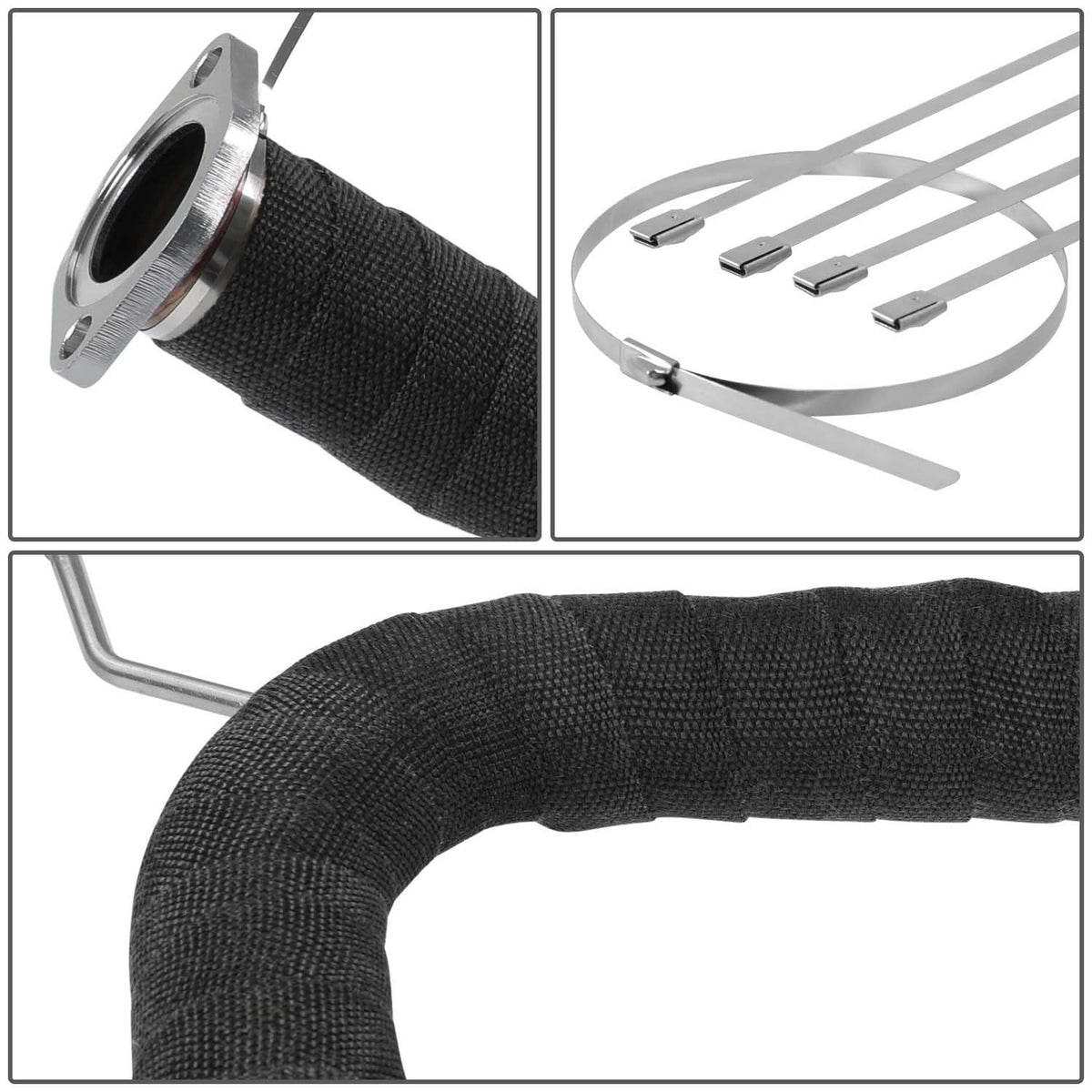Type-2 Style Exhaust Heat Wrap 2" x 50 Feet Black with Zip Ties