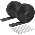 Type-2 Style Exhaust Heat Wrap 2" x 50 Feet Black with Zip Ties