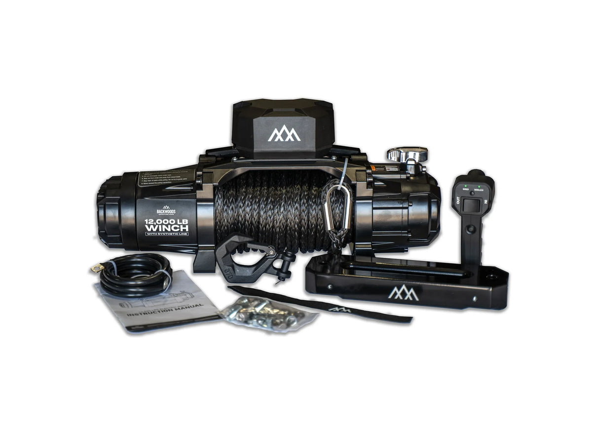 Backwoods Adventure Mods — Backwoods Offroad Winch - 12,000lb w/ Synthetic Line