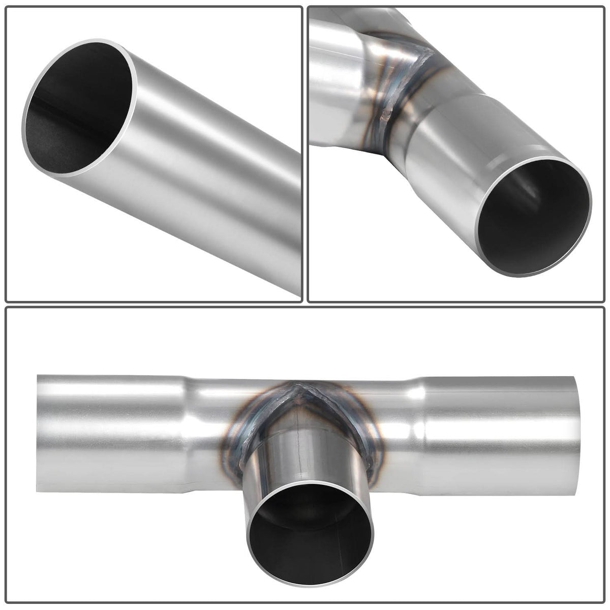 Universal Dual H-Pipe Exhaust Kit 2.5"-2.65" OD Mild Steel