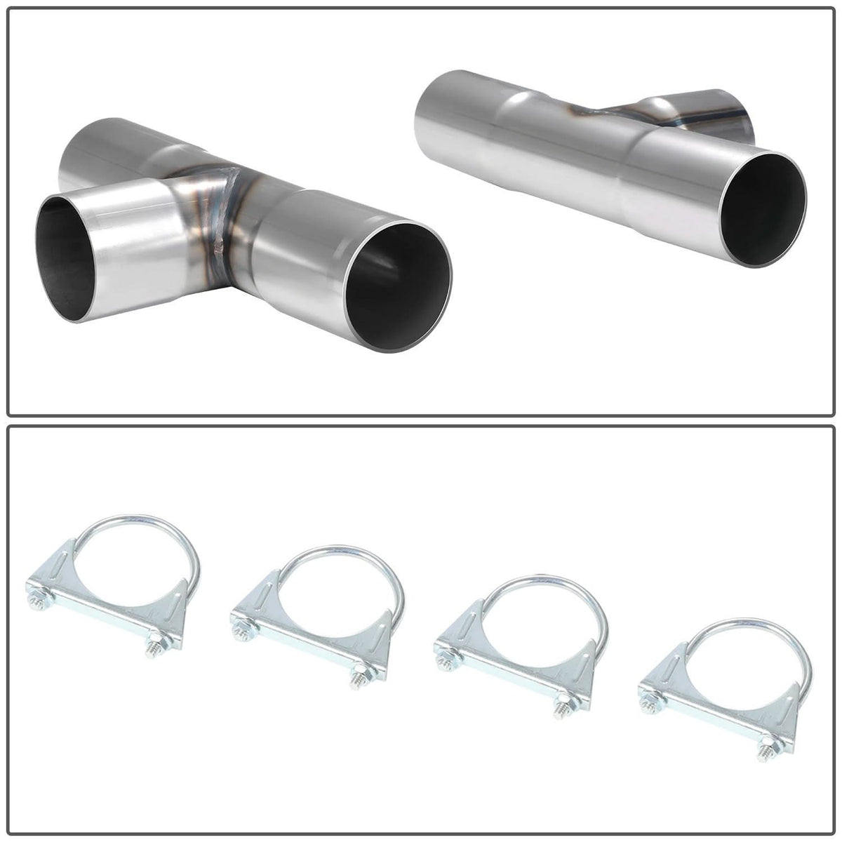 Universal Dual Exhaust Kit 16 Pipes U-Fit 2.5"-2.65" OD Mild Steel