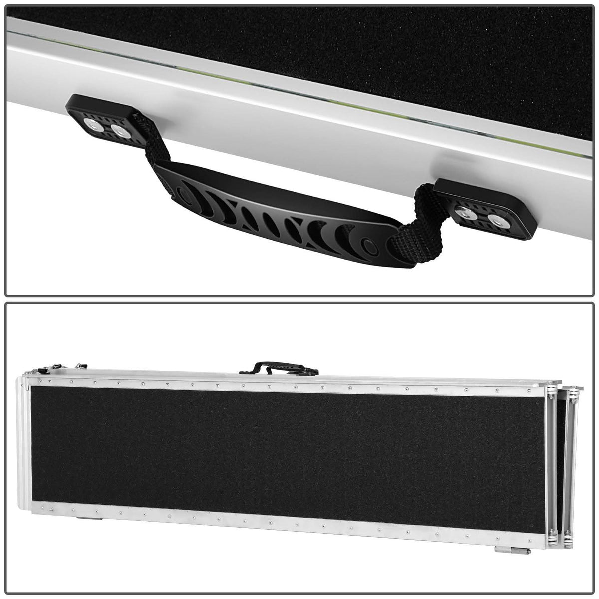 Aluminum Wheelchair Ramp 29" W x 10' L x 2" H - Metallic Black