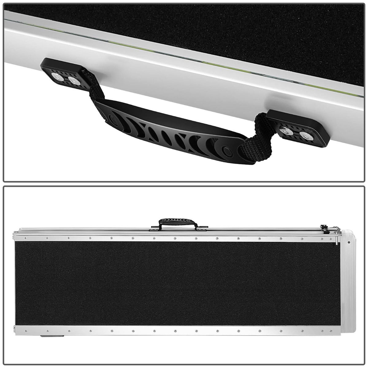 Aluminum Wheelchair Ramp 29" W x 7' L x 2" H - Metallic Black
