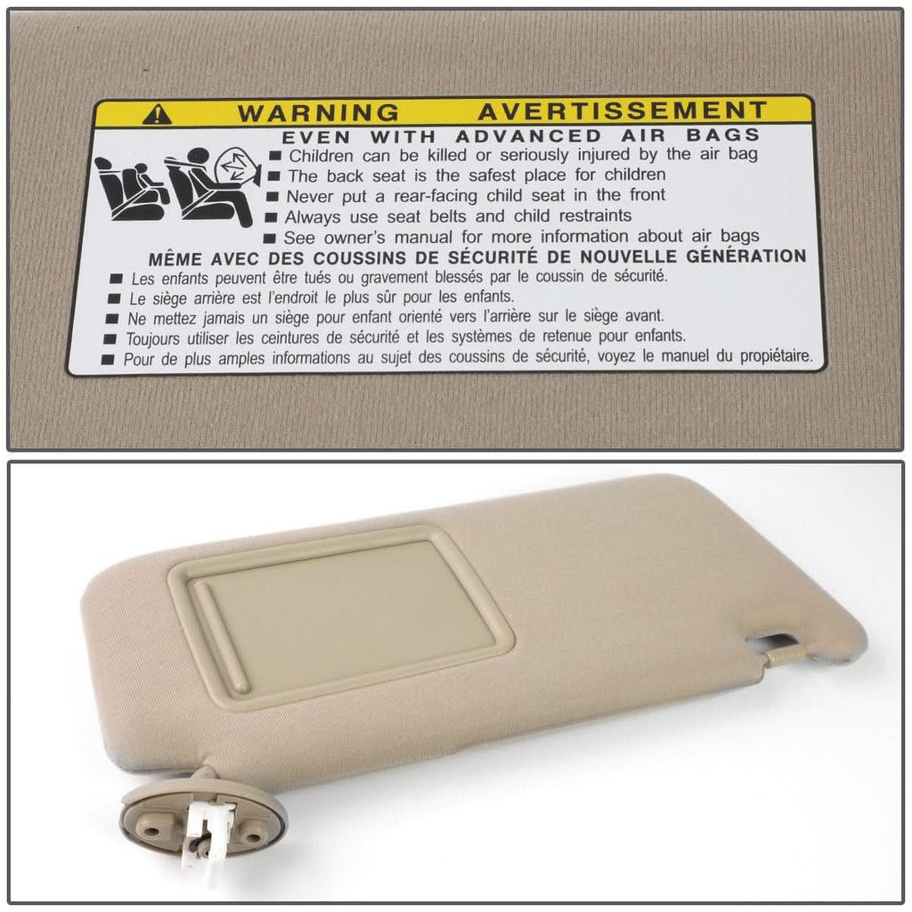 2009-2016 Toyota Venza Sun Visor - Passenger Side Beige