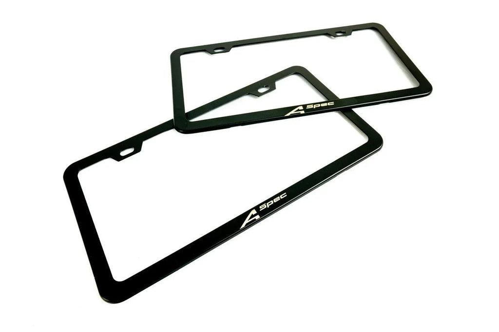 "A Spec" License Plate Frame - Black, Pair