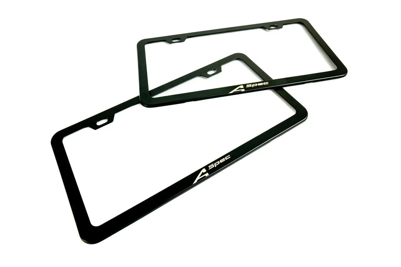"A Spec" License Plate Frame - Black, Pair