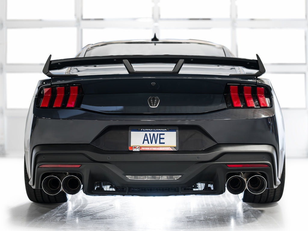 AWE SwitchPath™ Exhaust for S650 Ford Mustang Dark Horse - Quad Chrome Silver Tips
