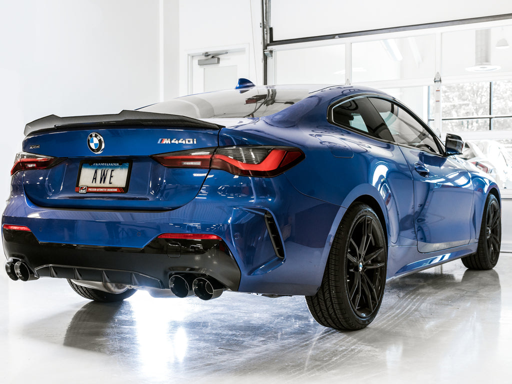 AWE Resonated Touring Edition Exhaust for G2X M340i / M440i - 4" Diamond Black Tips