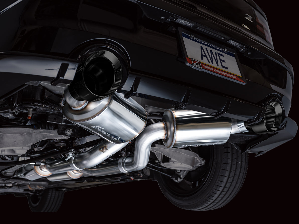 AWE Touring Edition Exhaust for Nissan Z - 5” Diamond Black Tips