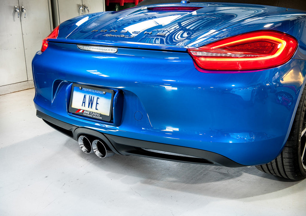 AWE Performance Exhaust System for Porsche 981 - With Chrome Silver Tips