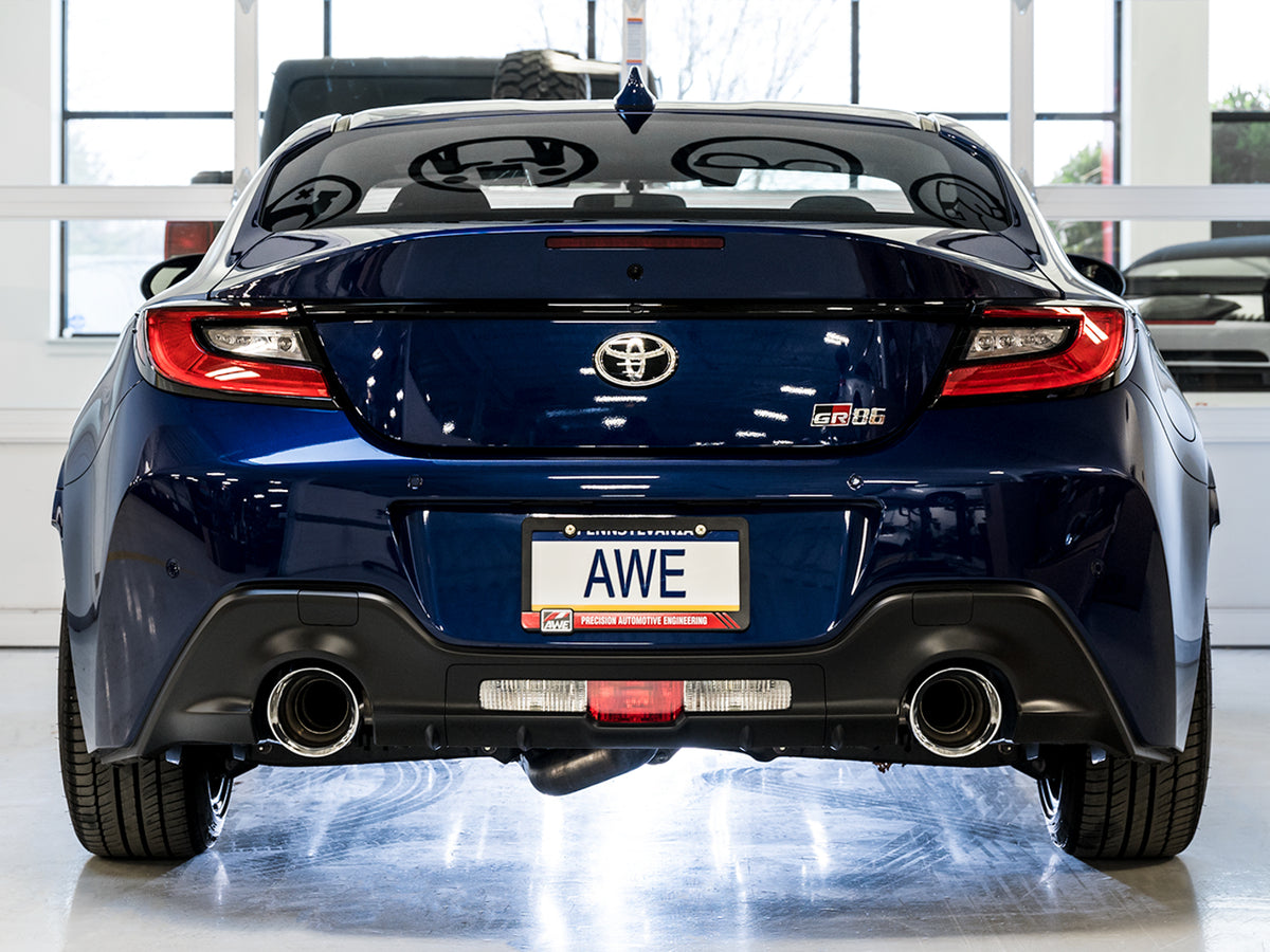 AWE Track Edition Exhaust for Subaru BRZ / Toyota GR86 / Toyota 86 / Scion FR-S - 5" Chrome Silver Tips