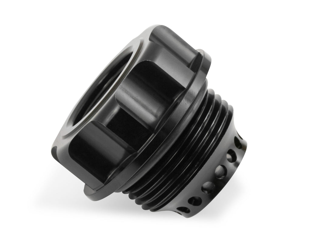 Oil Fill Cap w/ Baffle & -10 ORB Port - Fits Holley Cast Aluminum Valve Covers for the GM LS Series Engines w/ 1-5/16"-12 Threads on the Cap.