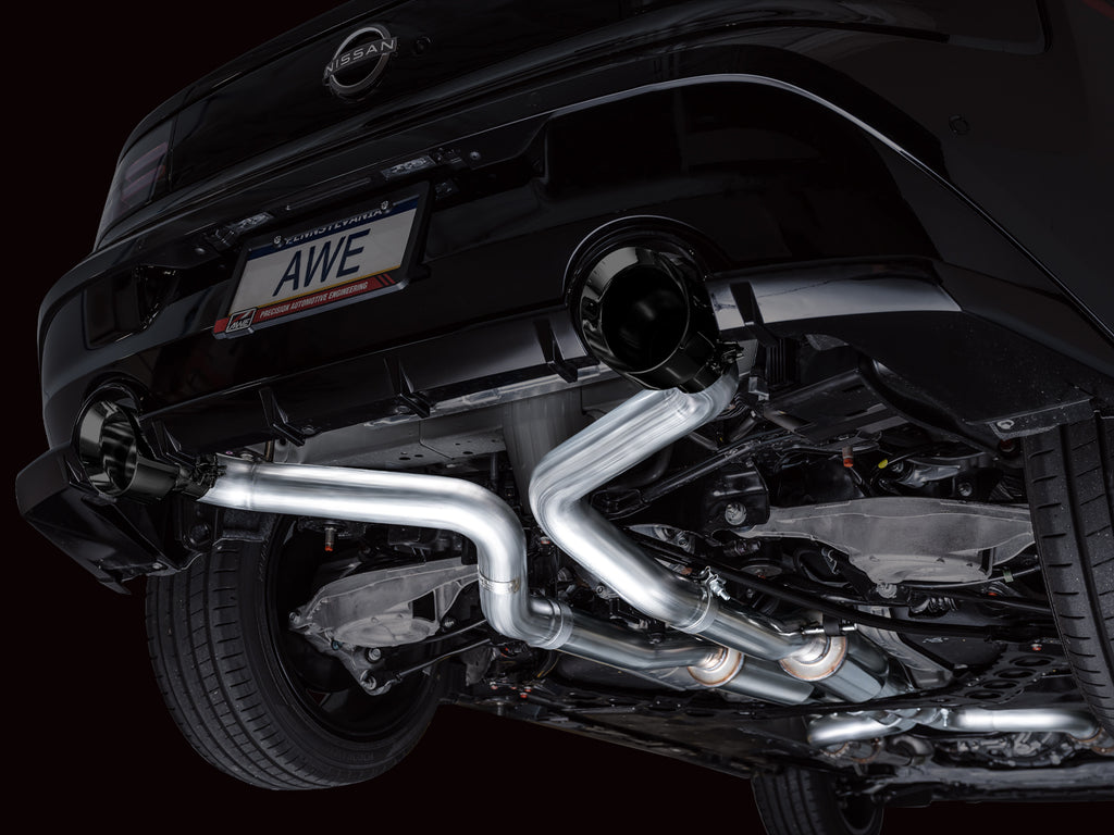 AWE Track Edition Exhaust for Nissan Z - 5” Diamond Black Tips