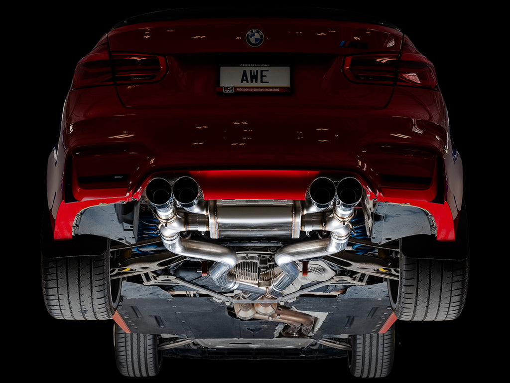 AWE SwitchPath™ Catback Exhaust for BMW F8X M3/M4 - 4" Diamond Black Tips