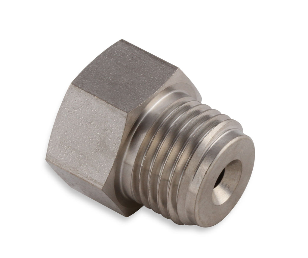 Hardline Reducer - Stainless Steel - 9/16"-18 Inverted Flare Male to 1/2"-20 Inverted Flare Female for 3/16" Tubing.