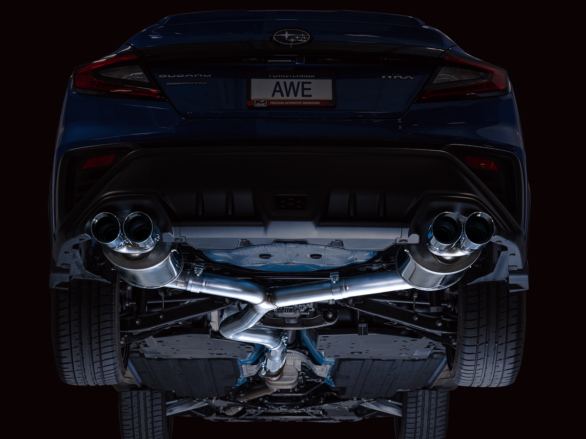 AWE Touring Edition Catback Exhaust for VB Subaru WRX - 4" Chrome Silver Tips
