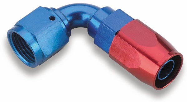 Earls 90 Degree Swivel-Seal® Hose End AN -8 - Red/Blue