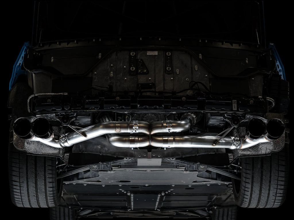 AWE Track Edition Exhaust for C8 Corvette - 4.5" Diamond Black Tips