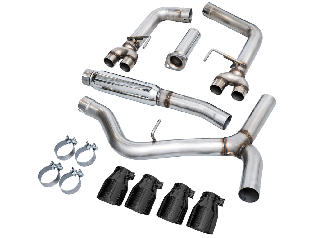 AWE Track Edition Catback Exhaust for VB Subaru WRX - 4" Diamond Black Tips