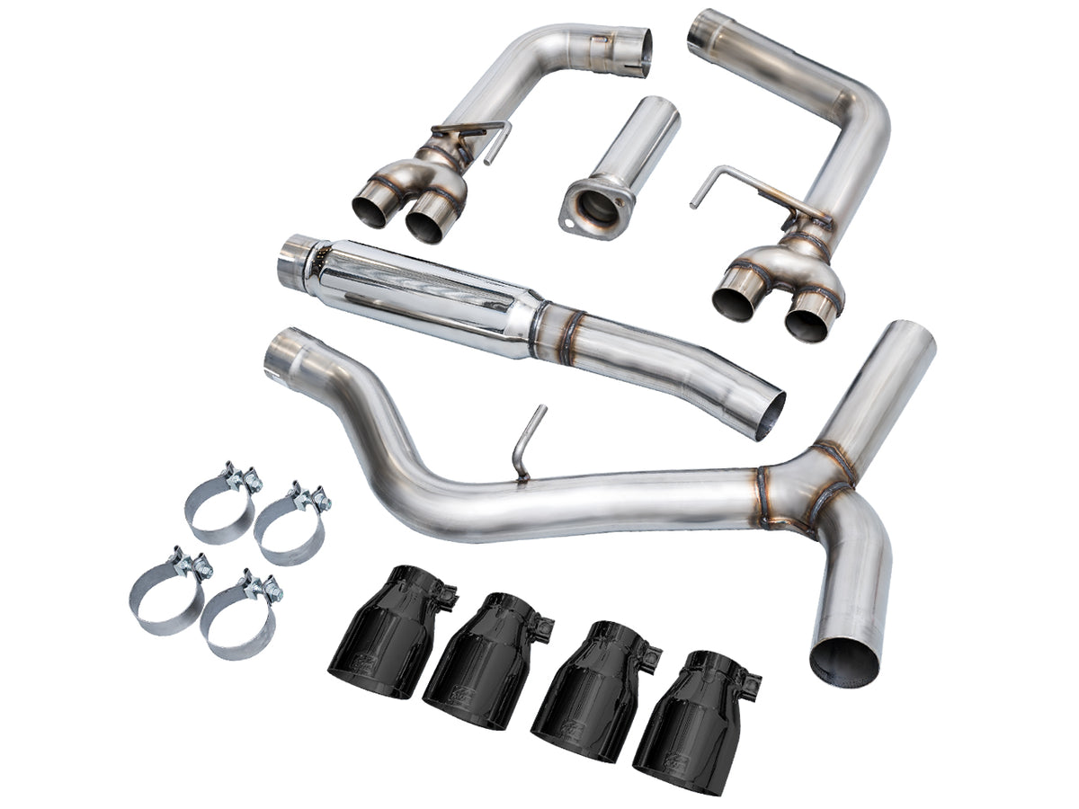 AWE Track Edition Catback Exhaust for VB Subaru WRX - 4" Diamond Black Tips