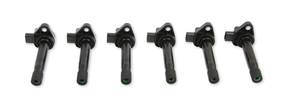 Ignition Coil - Honda and Acura 3.0, 3.2, 3.5L, 6-cylinder, Black, 6-Pack - Fits 1999 - 2010 Honda Accord, Odyssey 3.0, 3.5L and Acura CL, TL, RL with 3.2, 3.5L, 6-cylinder engines.