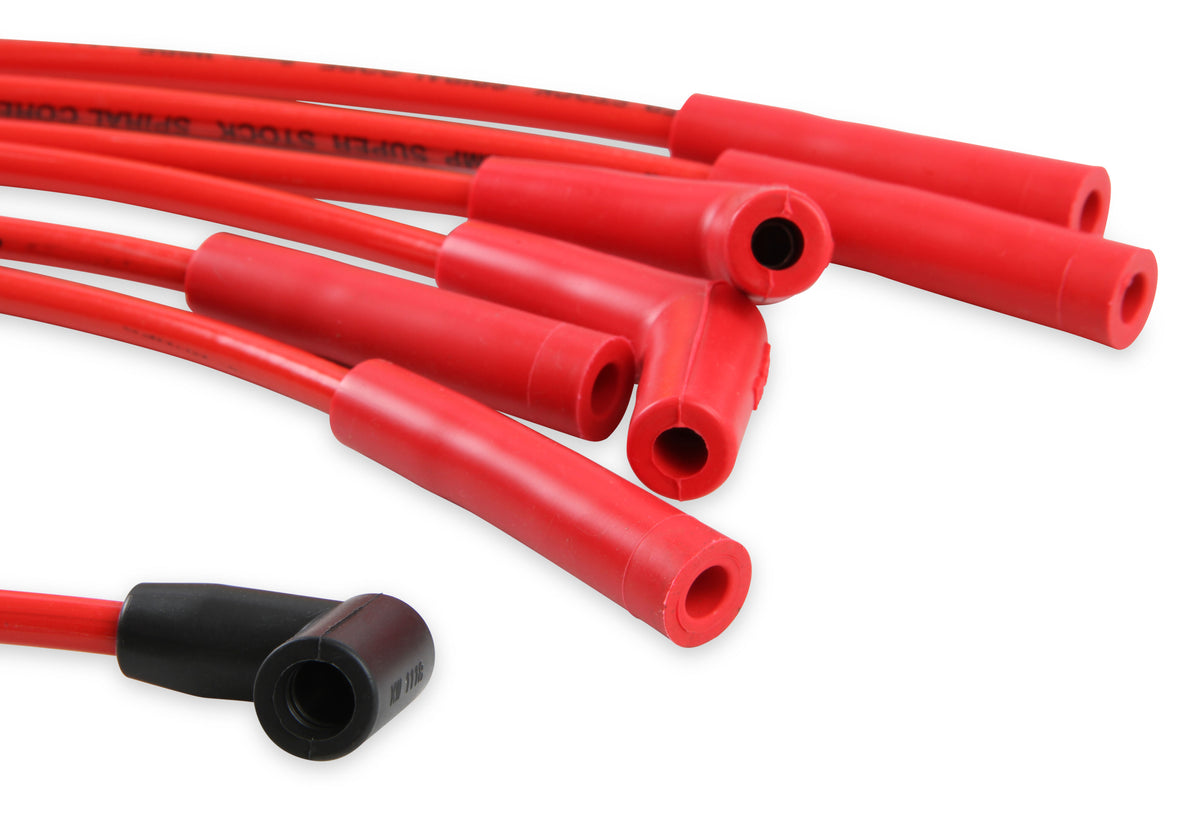 Spark Plug Wire Set - Super Stock Spiral Core 8mm - Jeep L6 - Red - These 8mm custom fit Super Stock spiral core spark plug wires fit select Jeep L6 applications.