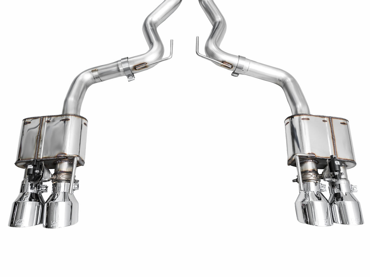 AWE SwitchPath™ Exhaust for S650 Ford Mustang GT Fastback - Quad Chrome Silver Tips