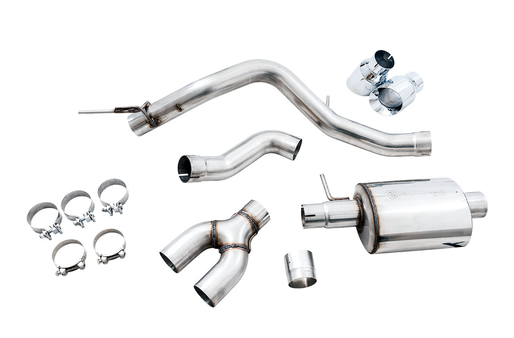 AWE 0FG Exhaust with BashGuard for Ford Ranger - Dual Chrome Silver Tips