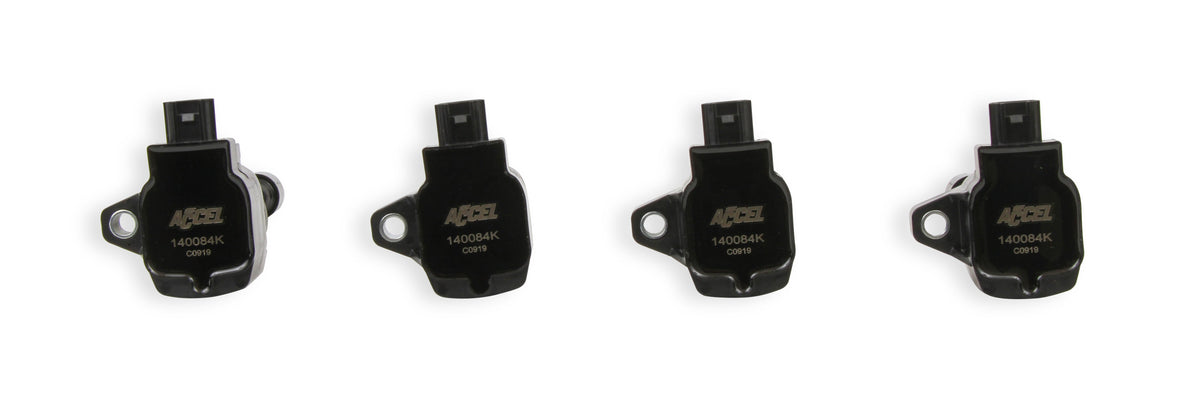 Ignition Coils - Honda 2.0L, 2.0L Turbo/ 1.5L 4-cylinder, Black, 4-Pack - Fits 2016 - 2020 Honda Civic 2.0L, 2.0L Turbo and 2015 - 2019 Honda Fit 1.5L, 4-cylinder engines.