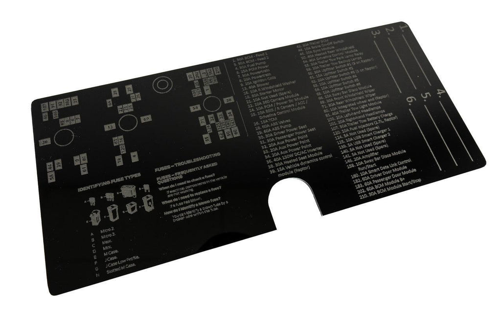 Acrylic Laser Series Fuse Box Lid Label Plate - 2021-2026 Bronco