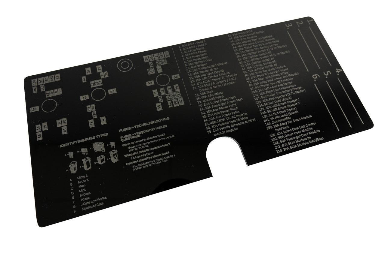 Acrylic Laser Series Fuse Box Lid Label Plate - 2021-2026 Bronco