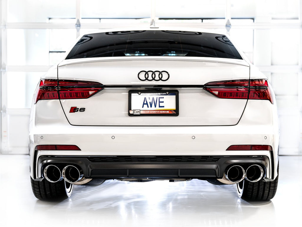 AWE Touring Edition Exhaust for Audi C8 S6/S7 - 4.5" Chrome Silver Tips