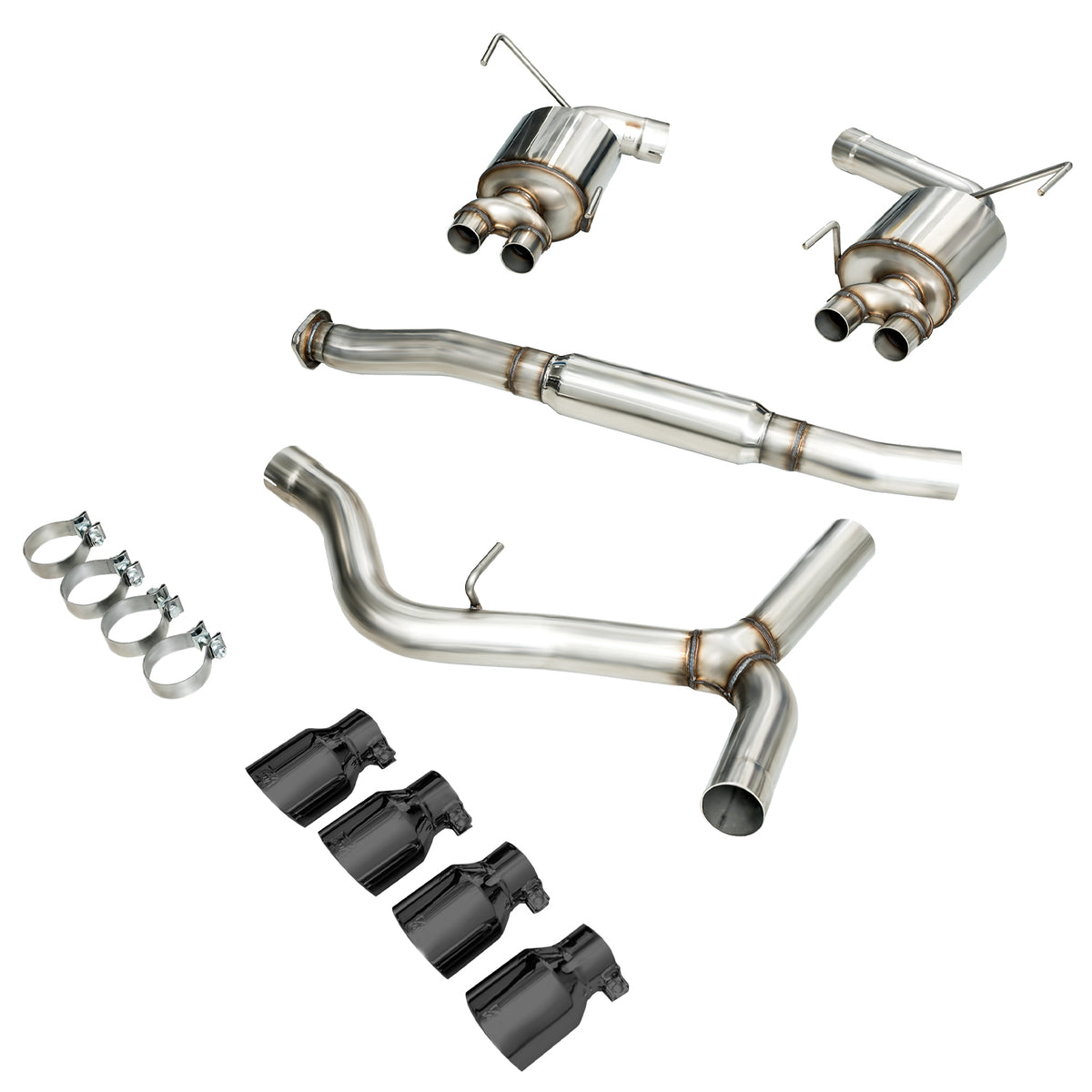 AWE Touring Edition Exhaust for 2015+ VA WRX Sedan - 4" Diamond Black Quad Tips