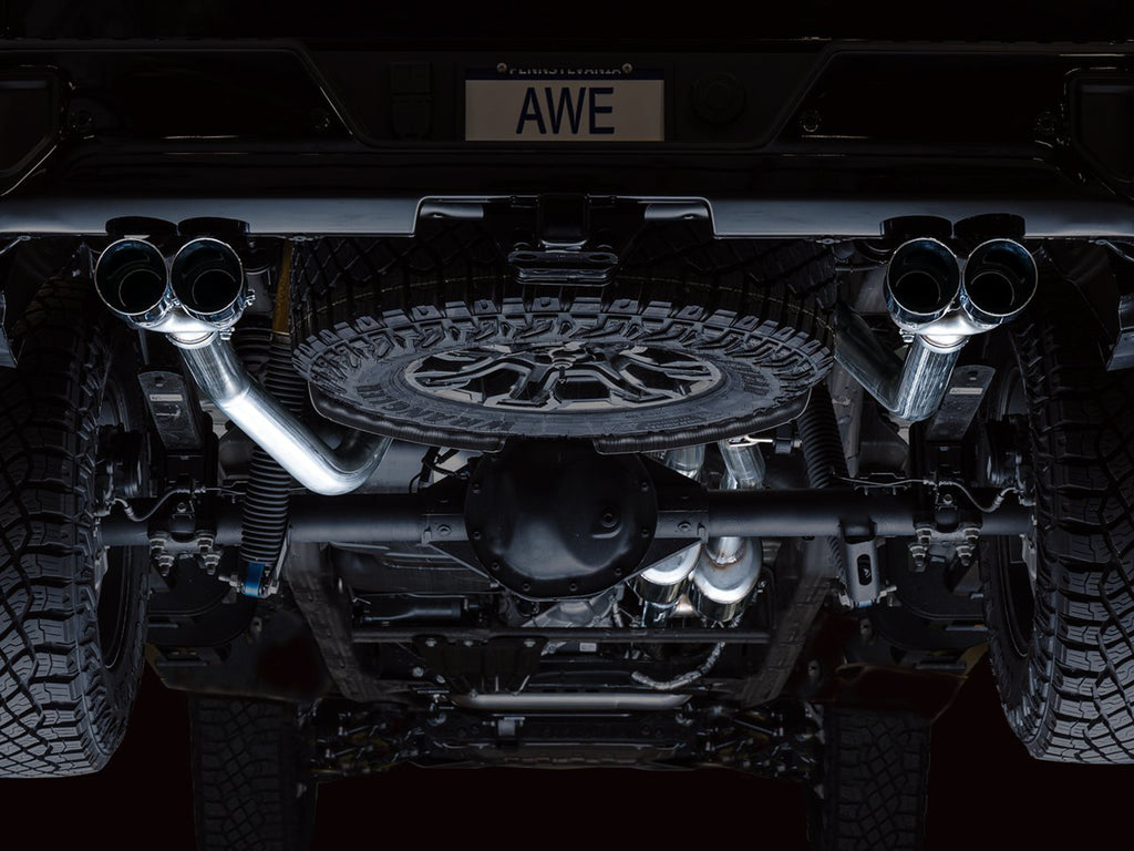 AWE 0FG Catback Exhaust for Silverado ZR2/Sierra AT4X - 4" Chrome Silver Tips