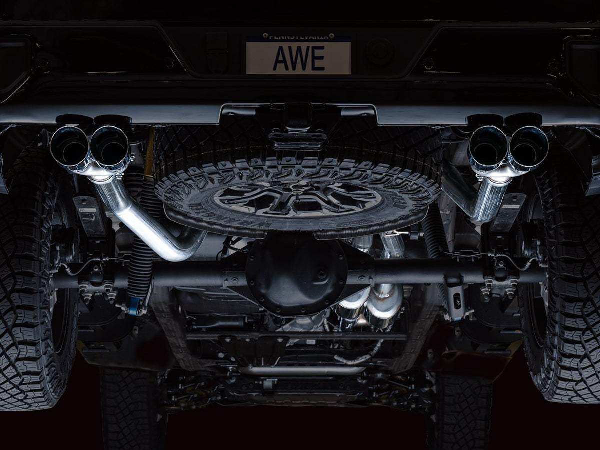 AWE 0FG Catback Exhaust for Silverado ZR2/Sierra AT4X - 4" Chrome Silver Tips