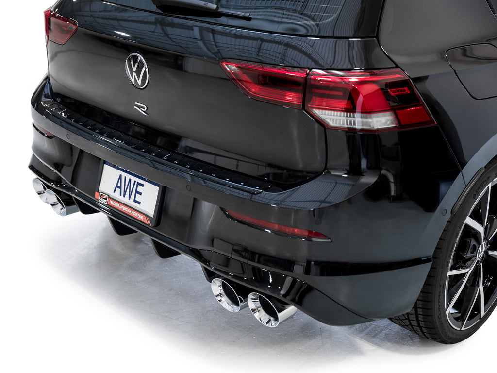AWE Touring Edition Exhaust for Volkswagen MK8 Golf R - Chrome Silver Tips