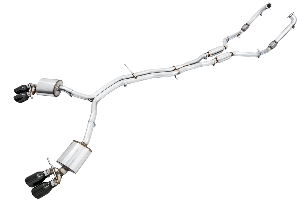 AWE Touring Edition Exhaust for Audi B9 S4 - Resonated - 4" Diamond Black Tips