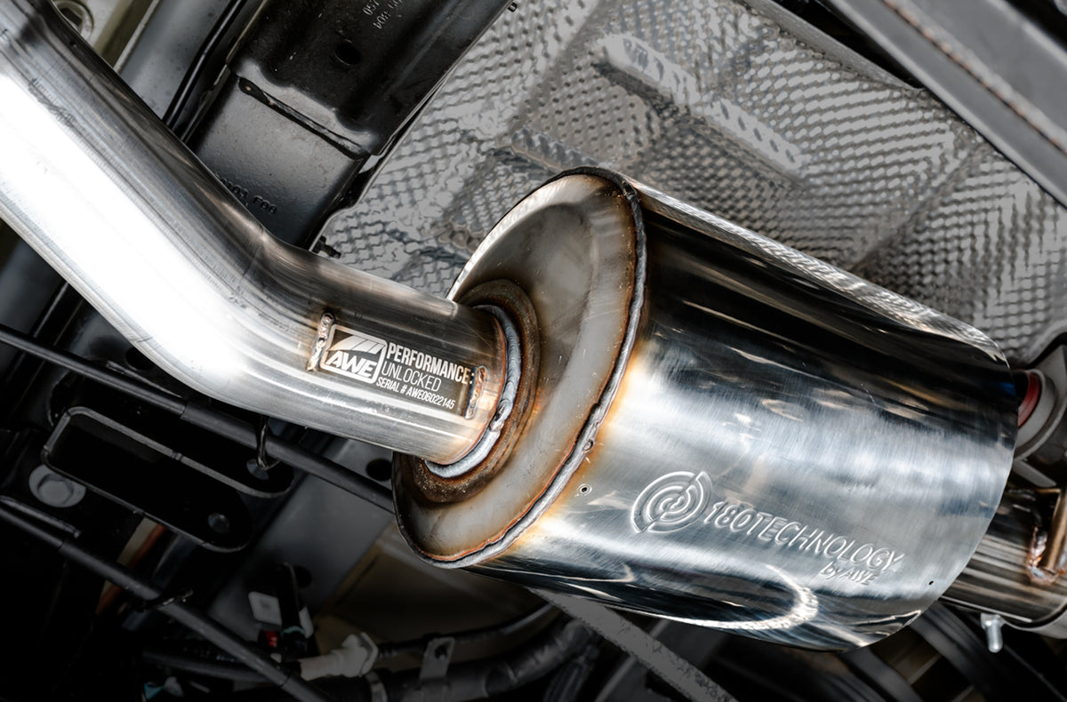 AWE Tread Edition Catback Dual Exhaust for Jeep JT 3.6L - Diamond Black Tips